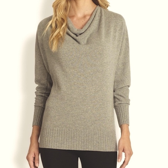Lafayette 148 New York 100% Cashmere Light Tan Cowl Neck Sweater, size M - Picture 1 of 9